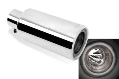Gibson Stainless Steel  Rolled Edge Angle Quiet Tip – 4" Outlet, 2.25" Inlet, 12" Length, Clamp-On 500659