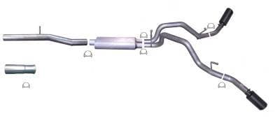 Gibson Cat- Back Performance Exhaust  2010 - 2013 Chevy Silverado 1500 / GMC Sierra 1500 4.8L / 5.3L / 6.0L  - Dual Extreme Black - 65637B
