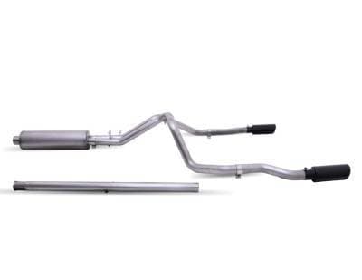 Gibson Cat- Back Performance Exhaust  2020 - 2026 Silverado & Sierra 2500HD / 3500HD 6.6L Gas  - Dual Split Black - 65713B
