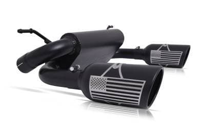 Gibson Exhaust 2007 - 2011 Jeep Wrangler JK 3.8L & 2012 - 2017 Jeep Wrangler JK 3.6L Axle - Back Performance Exhaust Patriot Series - Dual Split Black Ceramic - 70 - 0001