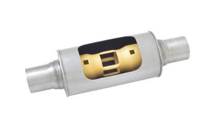 Gibson MWA Stainless Steel Race Muffler 2.50" Center / 2.50" Center 10" Round Body  BM0113