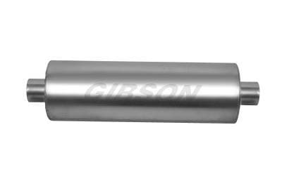 Gibson MWA Stainless Steel Race Muffler 3.00" Center / 3.00" Center 10" Round Body  BM0114
