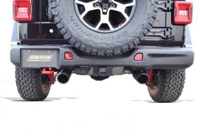 Gibson Cat- Back Performance Exhaust  2018 - 2026 Jeep Wrangler JL  (3.6L V6 / 2.0L ) - Dual Split Black - 617307 - B